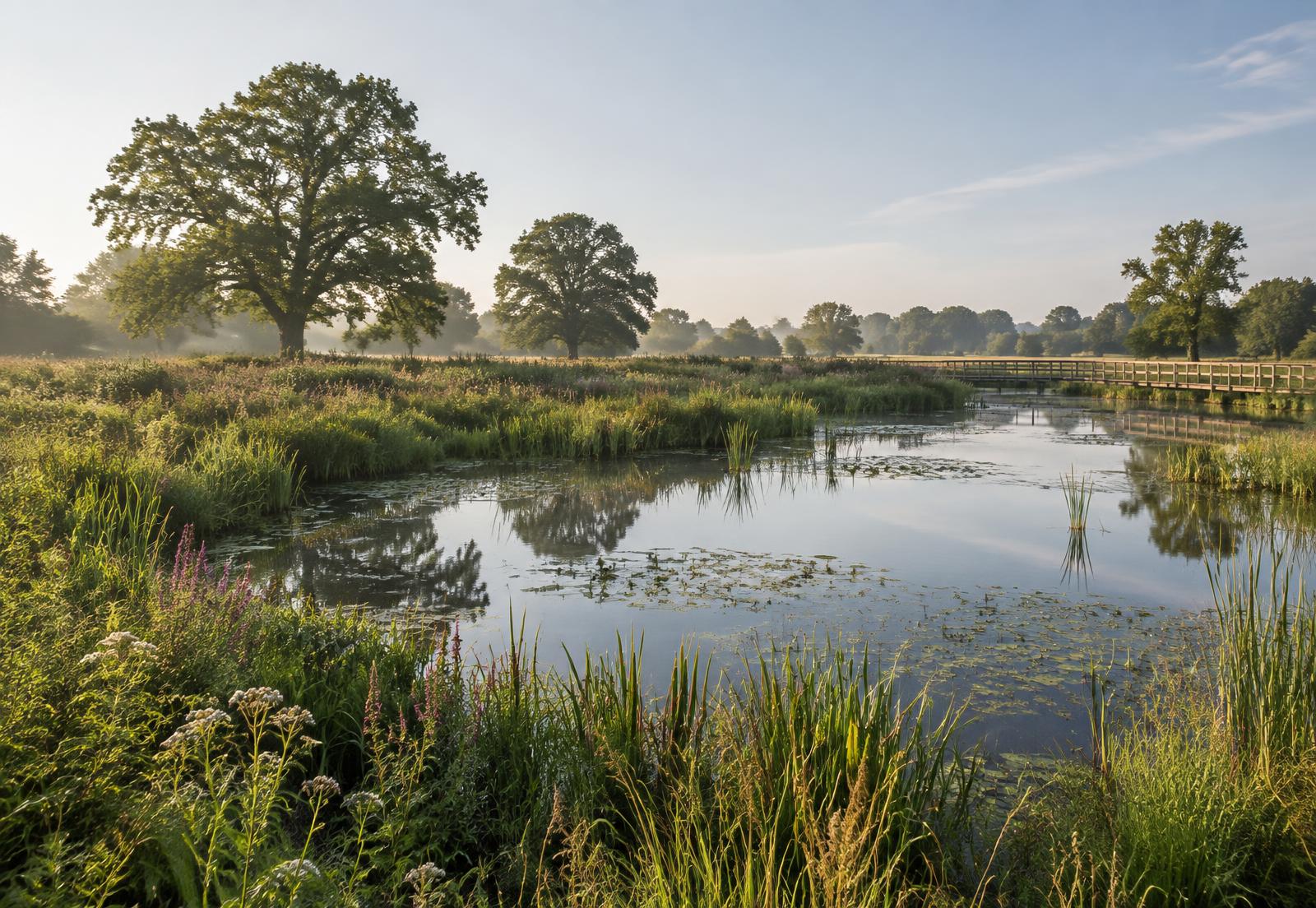 Wetland and meadow landscape